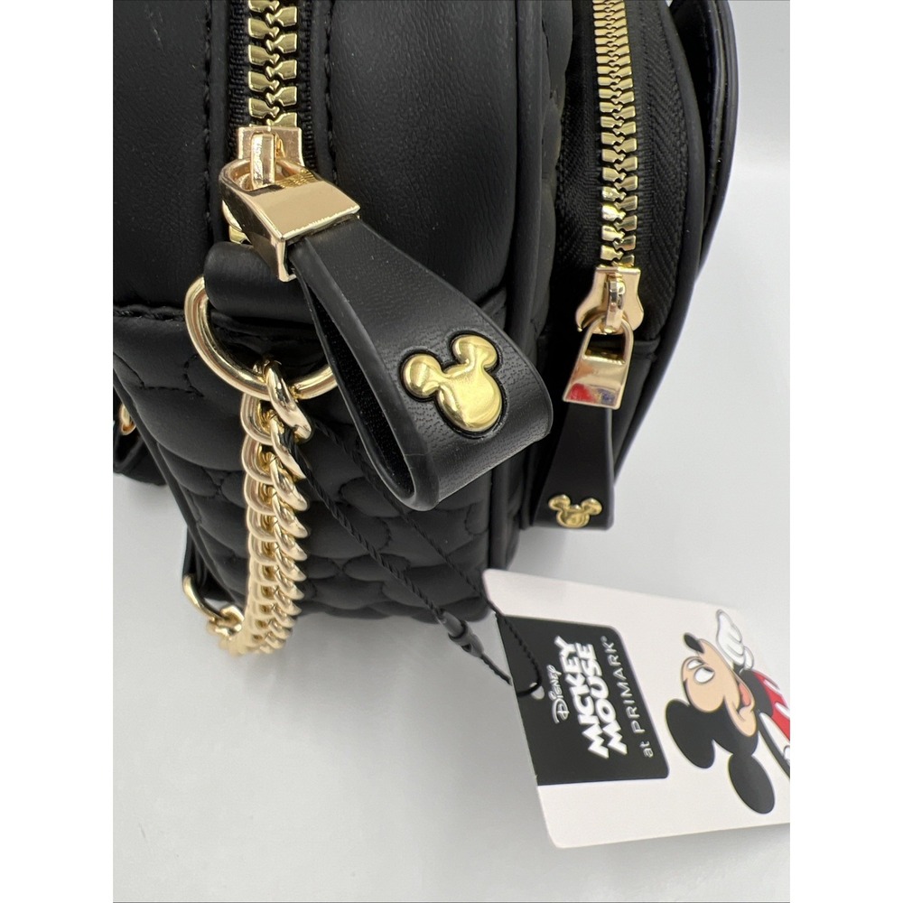 Primark Disney's Winking Mickey Mouse Black Faux Leather Crossbody Purse NWT - Picture 5 of 7